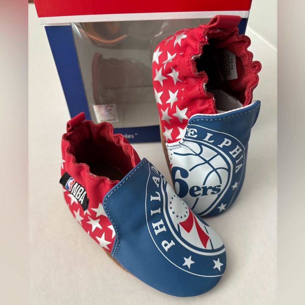 New! ROBEEZ x NBA Philadelphia 76ers Baby Soft Soles Shoes